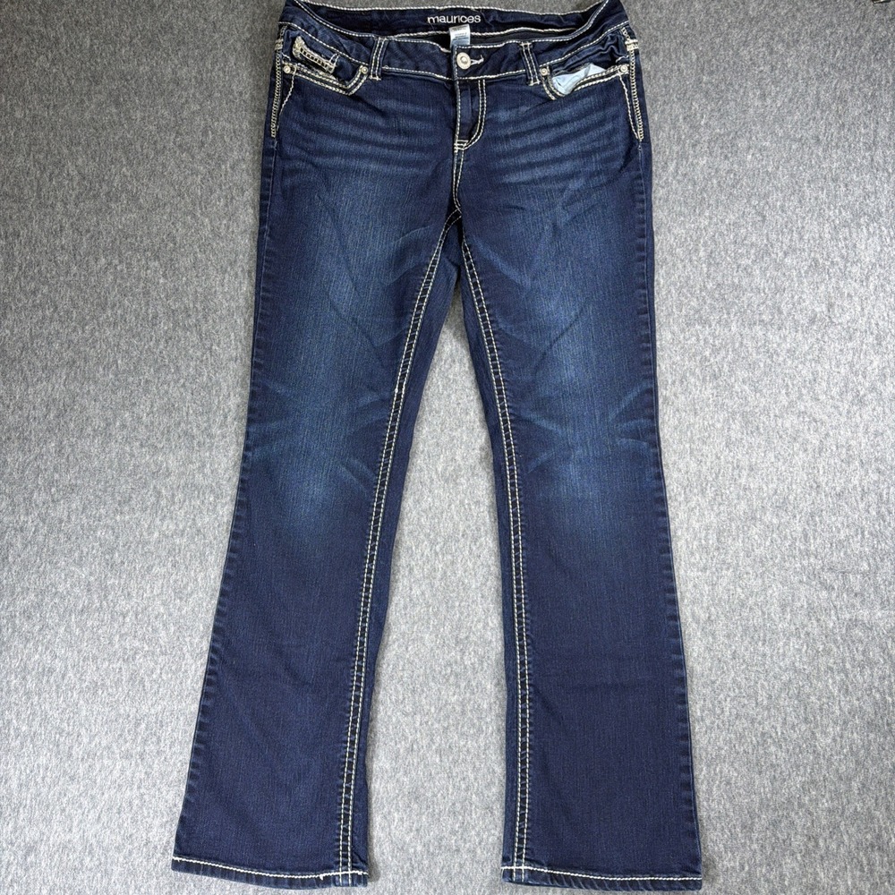 Maurices Jeans Womens 9/10 Reg Premium Thick Stitch Bling Cowgirl Western